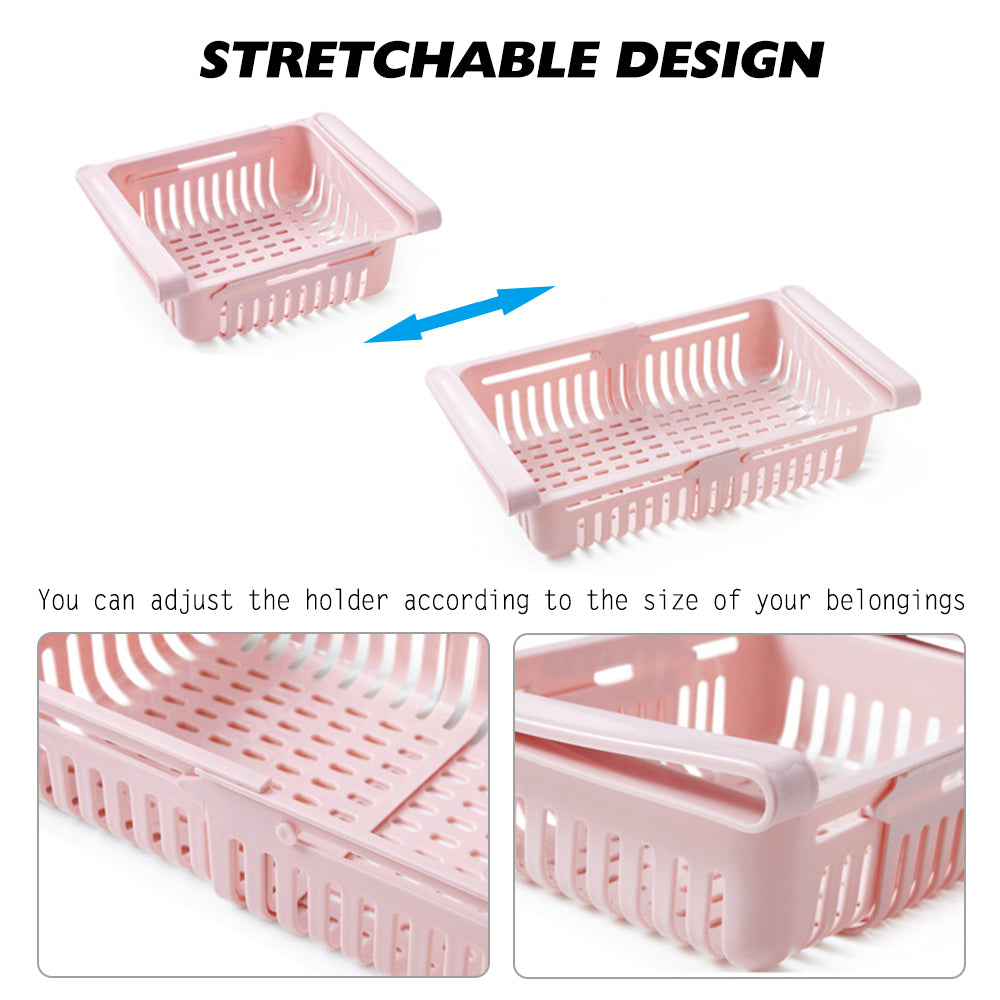 Adjustable Fridge Storage Rack ( PACK OF 4 * MULTI COLOR )