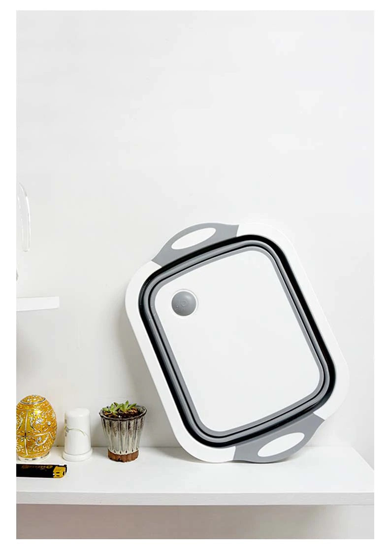 3 in 1 Multi functional Kitchen Foldable Cutting, Chopping Board, Collapsible Dish Tub