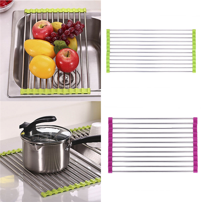 Rolling Sink Rack Stainless Steel Adjustable ( drain rack)