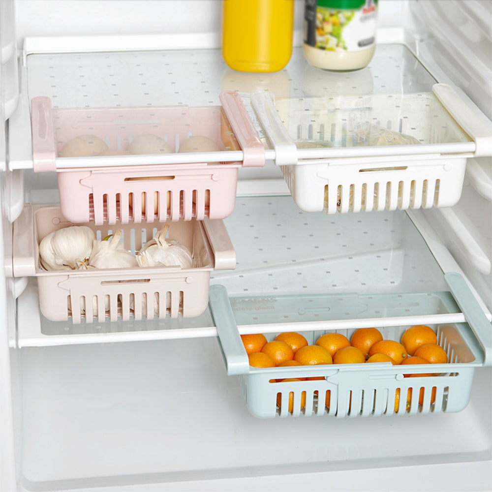 Adjustable Fridge Storage Rack ( PACK OF 4 * MULTI COLOR )