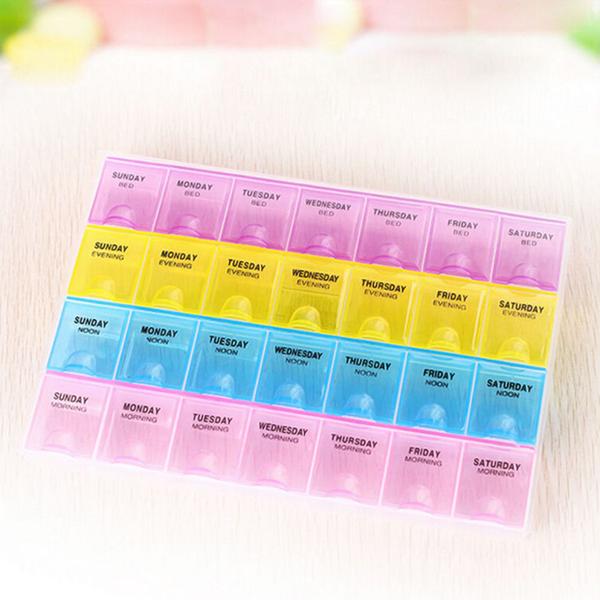 28 Days 4 Weeks Pill Medicine Box Organizer (Multi color)