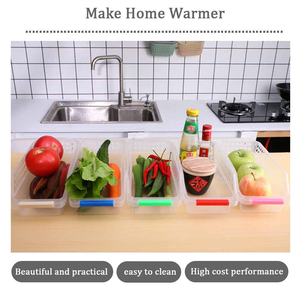 Home Kitchen Fridge Organizer Slide Rack Storage