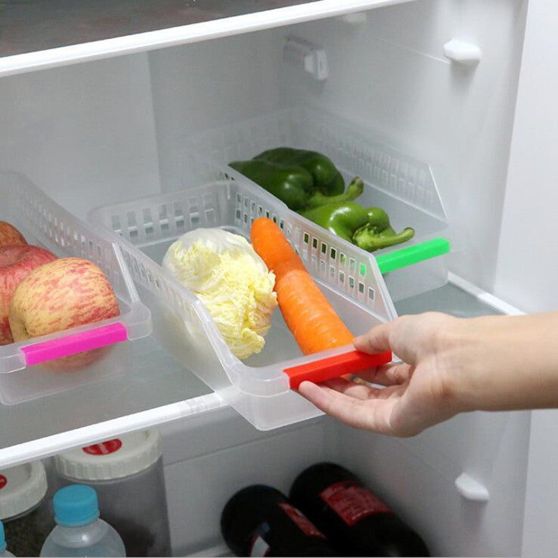 Home Kitchen Fridge Organizer Slide Rack Storage