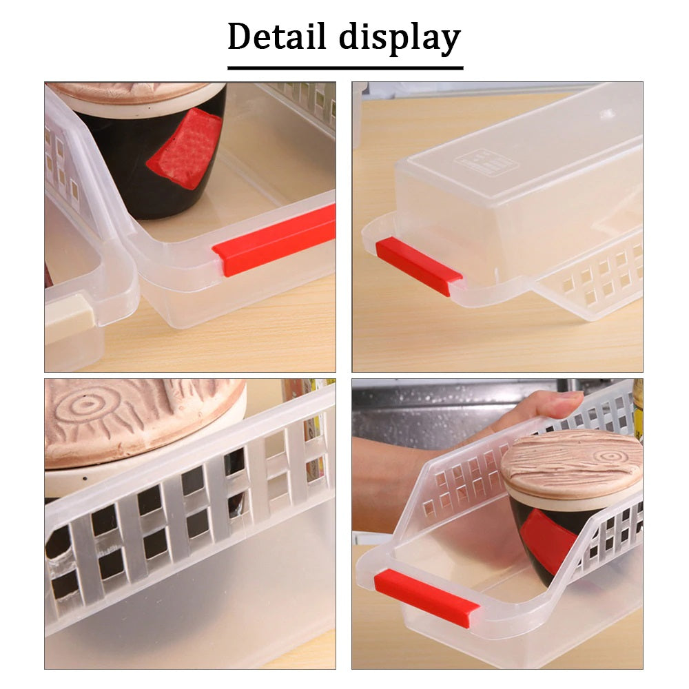 Home Kitchen Fridge Organizer Slide Rack Storage