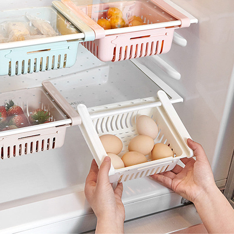 Adjustable Fridge Storage Rack ( PACK OF 4 * MULTI COLOR )