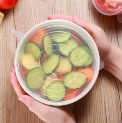 Premium Reusable Microwave/Dishwasher/Freezer Safe Silicone Stretch Lids ( PACK OF 6 )