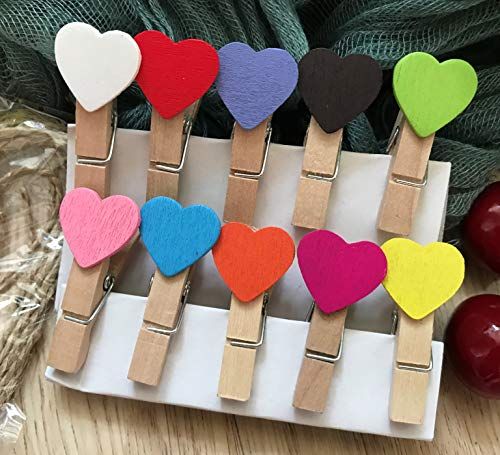 Heart Wooden Clip