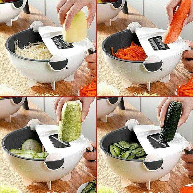 Multi-Function Vegetable Cutter With Drain Basket