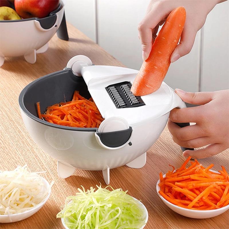 Multi-Function Vegetable Cutter With Drain Basket