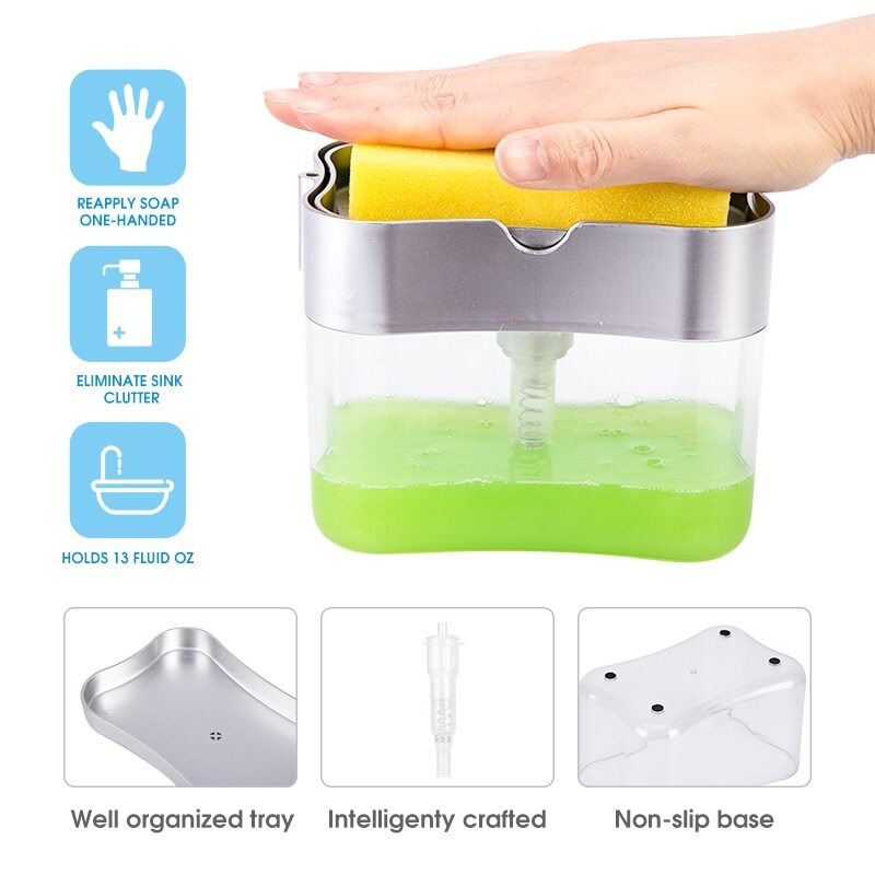 Liquid Soap Dispenser Sponge Holder ( WITH SPONGE )